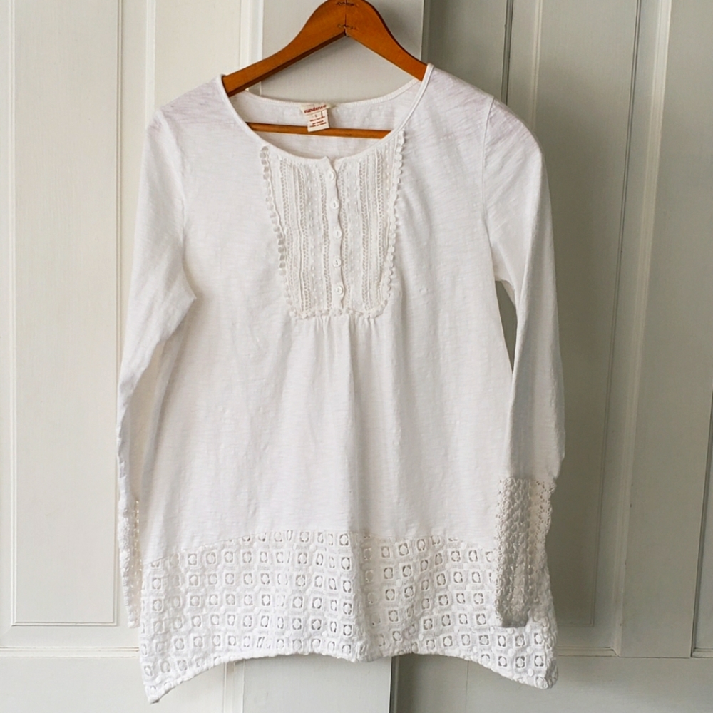 Sundance Long Sleeve, White, Button down T shirt